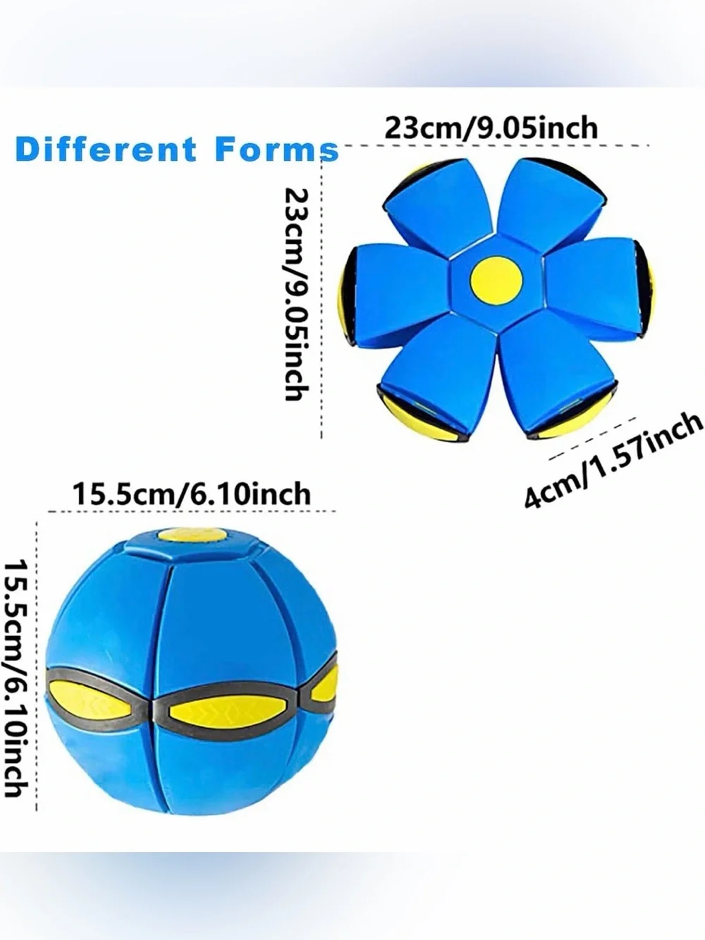 ⁠2 Pack Magic Flying Disc Deforming Ball LED Light Up Toy Set Outdoor Kids Game